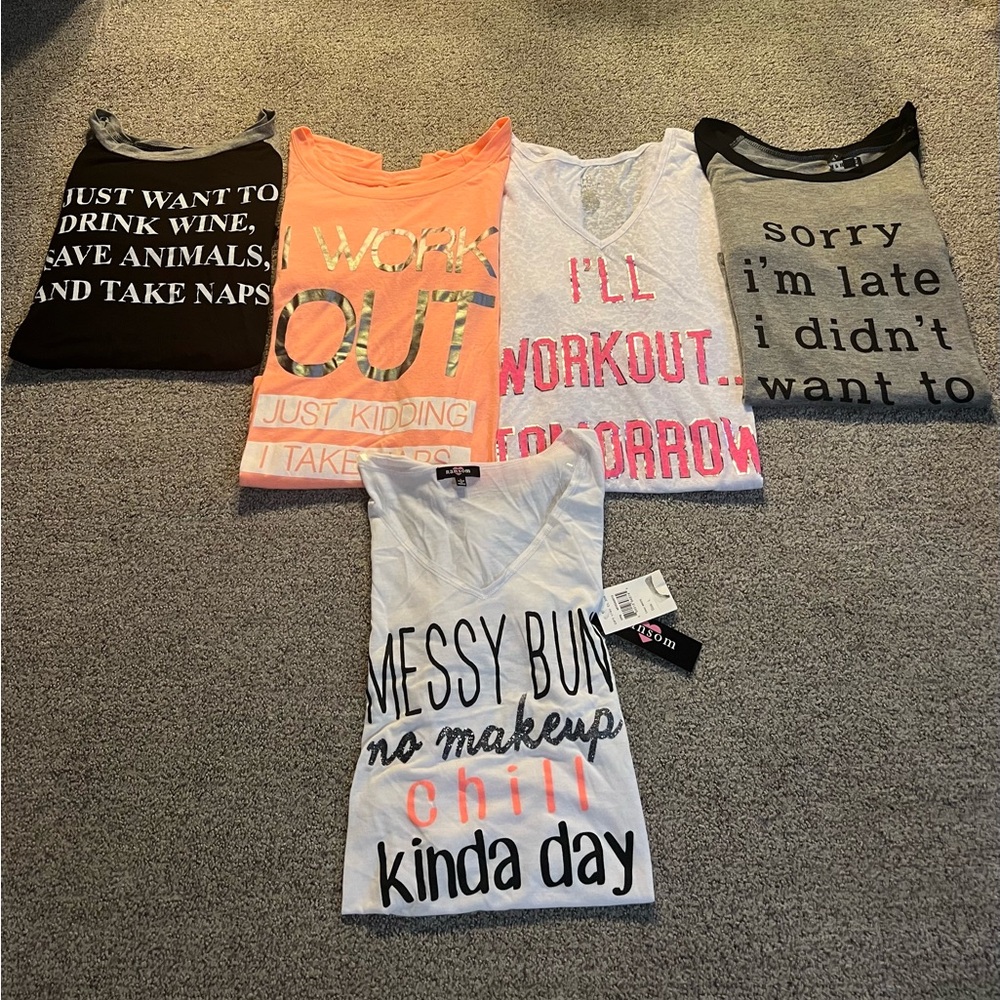 Lot of 5 Workout/Lounge Tees (Size Large)